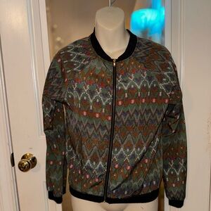 Patterned Bomber Jacket - Multicolor